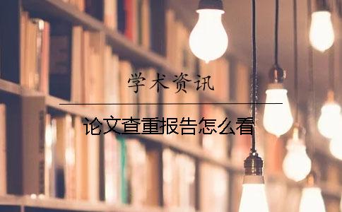 論文查重報告怎么看